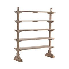 5 Tier Aged Wood Open Bookshelf