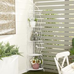 5 Tier French Country Corner Bakers Rack