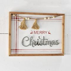 Framed Merry Christmas Tassel Sign