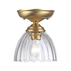 Brushed Champagne Bronze Semi Flush with Clear Glass