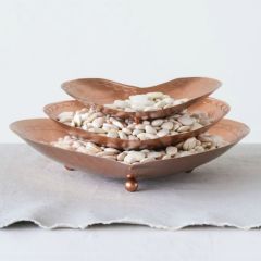 Decorative Embossed Metal Heart Dish Set of 3