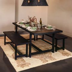 Elegant Wood Trestle Bench
