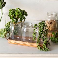 Metal Tray With Jar Trio
