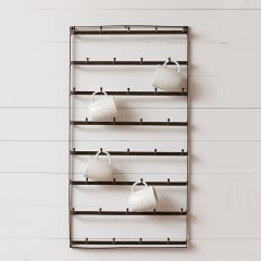 Industrial Farmhouse Wall Mount Mug Rack