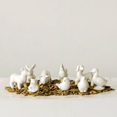 Stoneware Barnyard Animal Figurines Boxed Set of 9