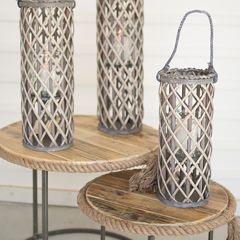 Hanging Willow Candle Lanterns Set of 3