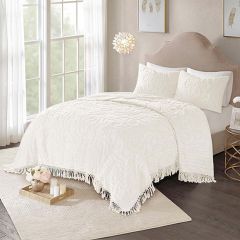 Tufted Cotton Chenille Coverlet Set