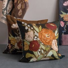 Modern Floral Print Accent Pillow Set of 2