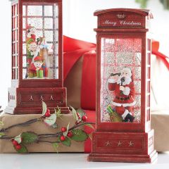 Phone Booth Santa With Glitter