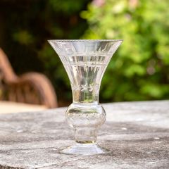 Etched Glass Trumpet Style Vase
