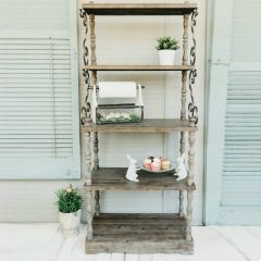 Decorative Metal and Wood Tired Bookshelf