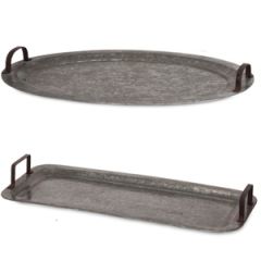 Galvanized Decorative Trays Set of 2