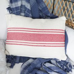 Cotton Canvas Pillow With Stripes