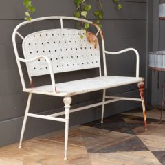 Weathered Metal Cafe Bench