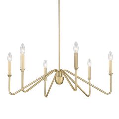 Brushed Champagne Bronze 6 Light Chandelier