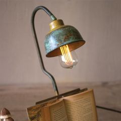 Industrial Farmhouse Table Lamp Book Holder