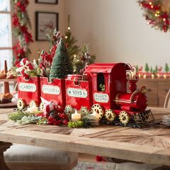 Decorative Holiday Train On Track