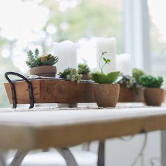 Rustic Farmhouse Trough Tray Planter Set of 2