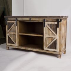 Barn Door Cabinet With Baskets