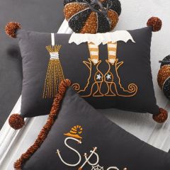 Witch Boots and Broom Pillow