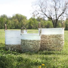Raffia Woven Basket Set of 3