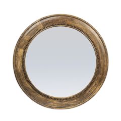 Round Carved Hobnail Framed Wall Mirror