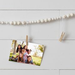Wood Bead Photo Clip Garland