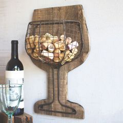 Rustic Farmhouse Wall Wine Cork Holder
