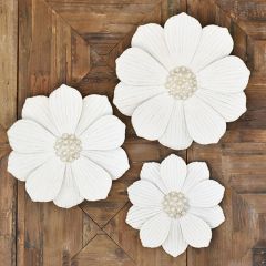 Tin Flowers Wall Decor Set of 3
