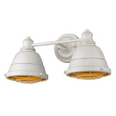 French White 2 Light Bath Vanity