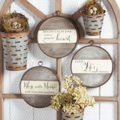 Round Framed Inspirational Ornaments Set of 3