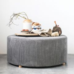 Round Corduroy Ottoman
