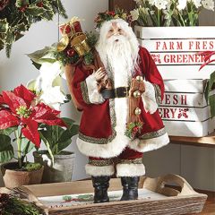 Vintage Inspired Santa With Bells Figurine