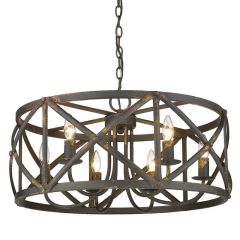 6 Light Antique Black Chandelier