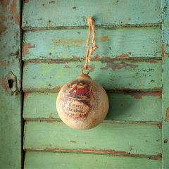 6 inch Old World Merry Christmas Santa Ball Ornament