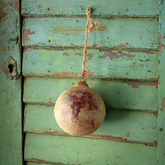 6 Inch Old World Santa Metal Ball Ornament Set of 6