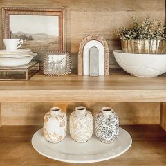 6 Inch Patterned Terracotta Vase Collection Set of 3