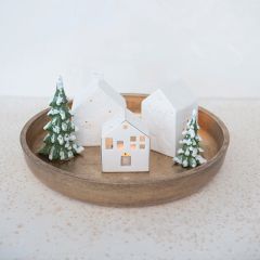 6 Piece Holiday Tealight Holder with Tray Set