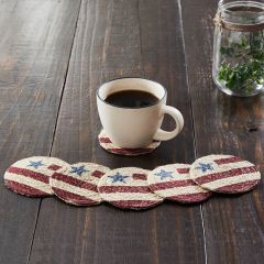 6 Piece Jute Flag Coaster Set