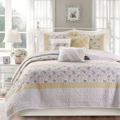 6 Piece Paisley Print Coverlet Set