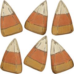 6 Piece Rustic Wooden Candy Corn Set