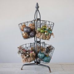 6 Wire Baskets With Metal Stand