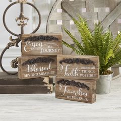 Inspirational Message Block Signs Set of 4