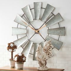 Large Farmhouse Windmill Clock