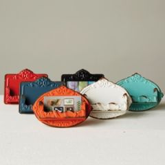 Rustic Metal Business Card Holder Set of 6