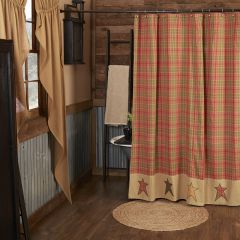 Rustic Plaid Star Shower Curtain
