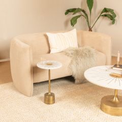 Metal and Marble Martini Cocktail Table Gold