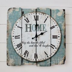 Square Rustic Farmhouse Wall Clock