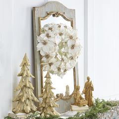 Distressed Fir Wood Wall Mirror