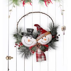 Snowman Wreath With Bow